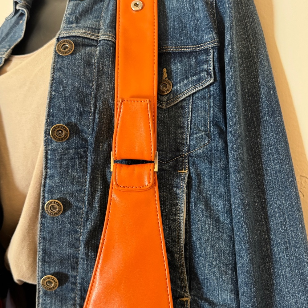 The SASH Orange Faux Vegan Leather Shoulder Purse Travel Sling Crossbody Boho - Picture 10 of 12
